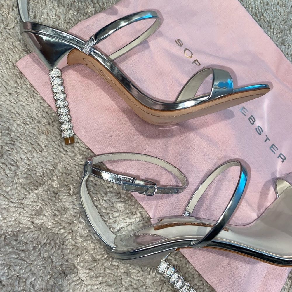 ‼️price is firm‼️Sophia Webster Rosalind crystal silver sandal - Picture 3 of 10